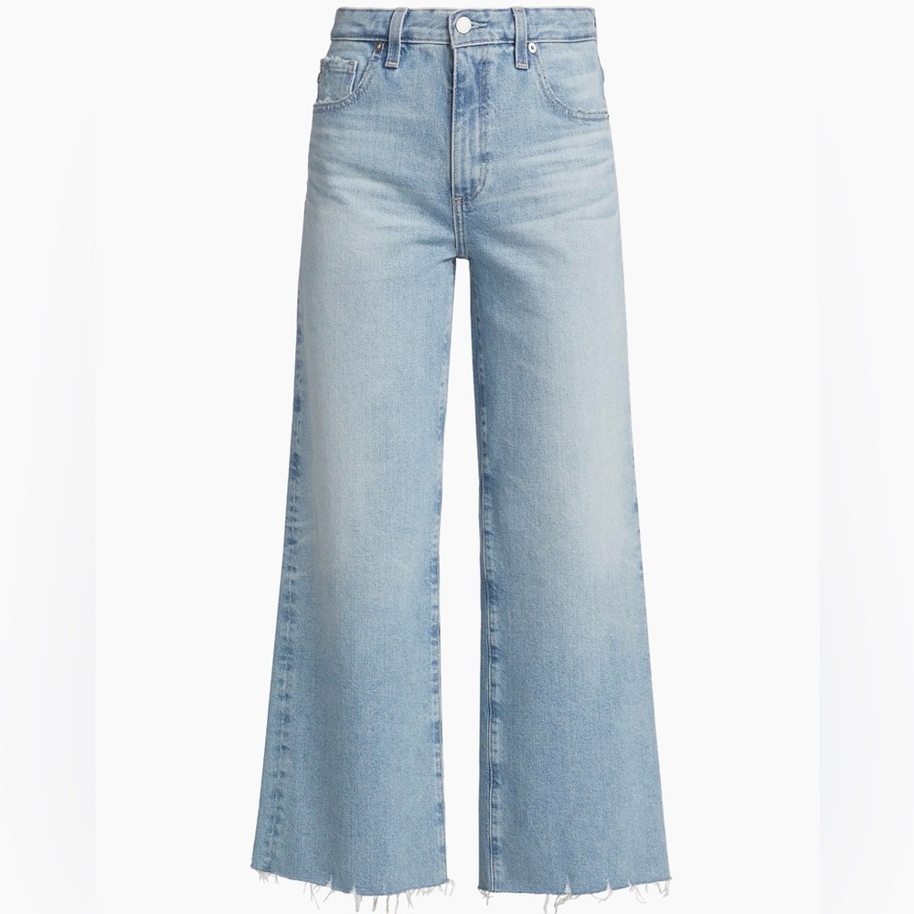 AG Jeans Blue Wide-Leg Cropped Raw Hem Jeans ✨